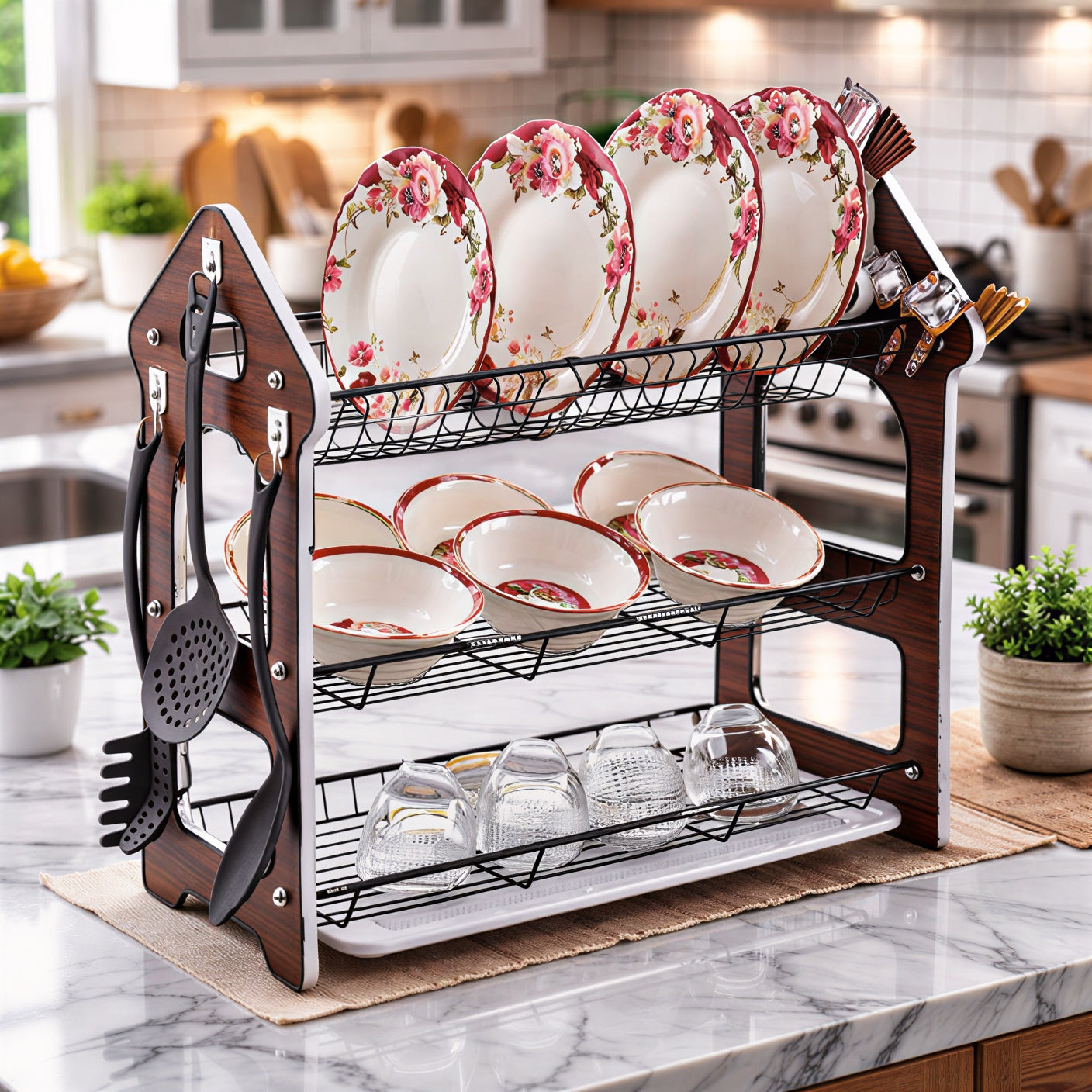 WoodWave FreshStack three-Tier Storage Rack