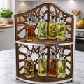 Stylish 2-Tier Wooden Countertop Rack